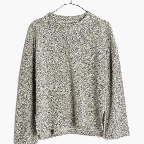 Madewell Mock Neck Gray Marled Sweater - Picture 3 of 6